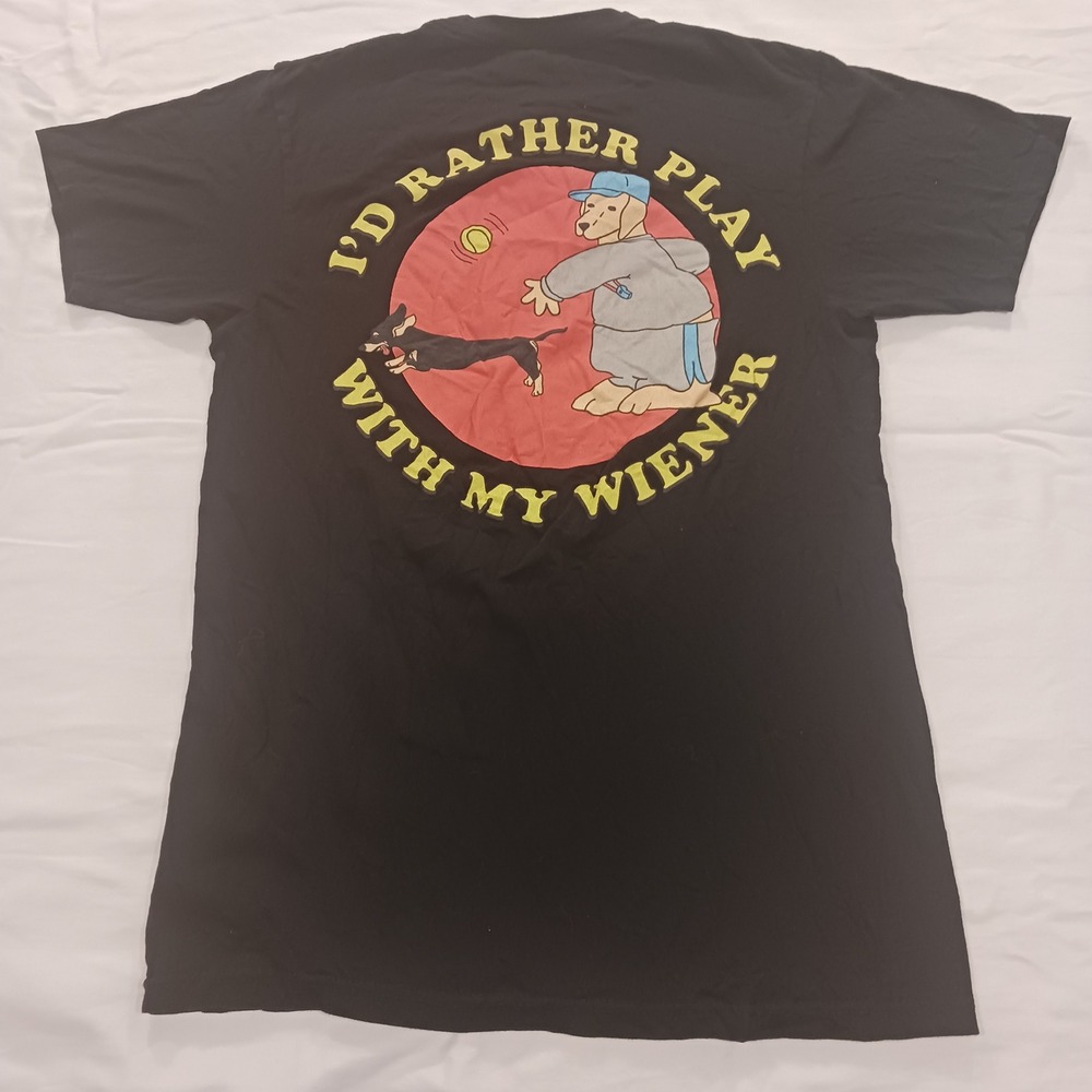 Dog Limited Mens Small Black Wiener Dog Graphic T-Shirt Funny Dachshund Tee